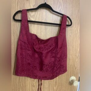 Burgundy corset top from cider